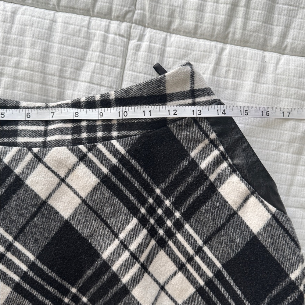 IDEALSANXUN black and white plaid A-line skirt with pockets - Picture 5 of 8